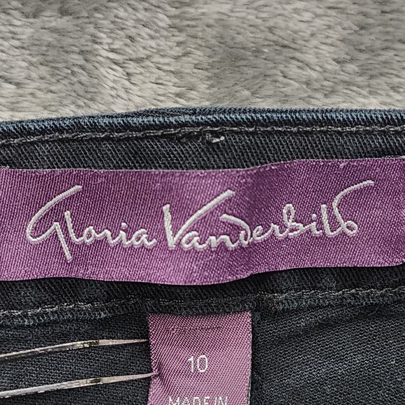Gloria Vanderbilt Jeans Womens 10 SHORT Black Mid Rise Straight Leg Stretch - Picture 5 of 14